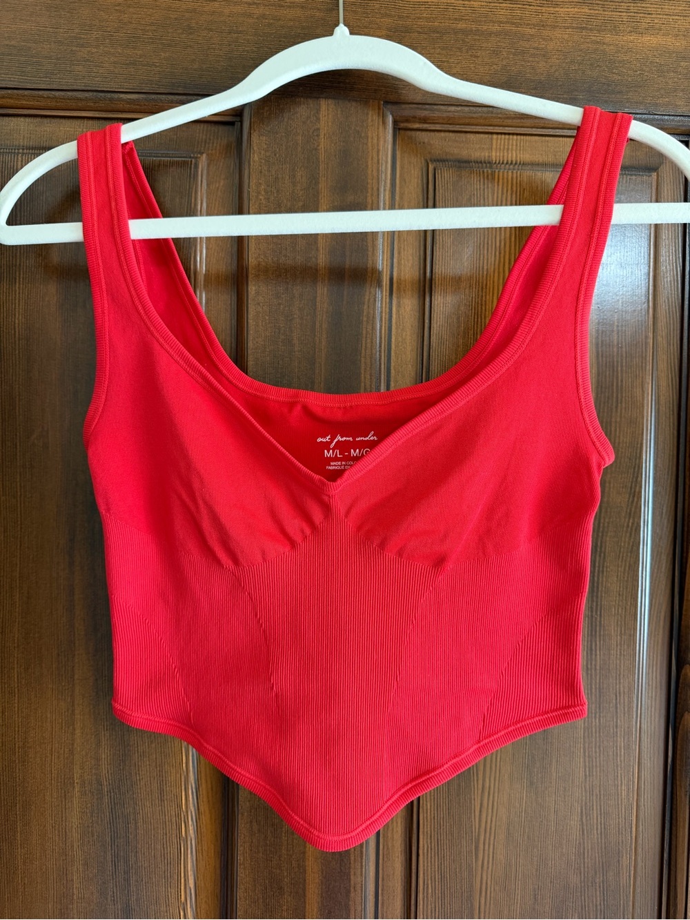 Urban Outfitters Out From Under Red Ribbed Tank Crop Top - Picture 2 of 4